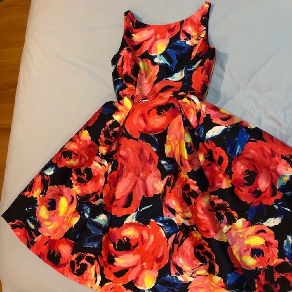 Adriana Papell size US 0 sleeveless rose dress